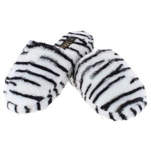CTM Women's Plush Animal Print Slippers